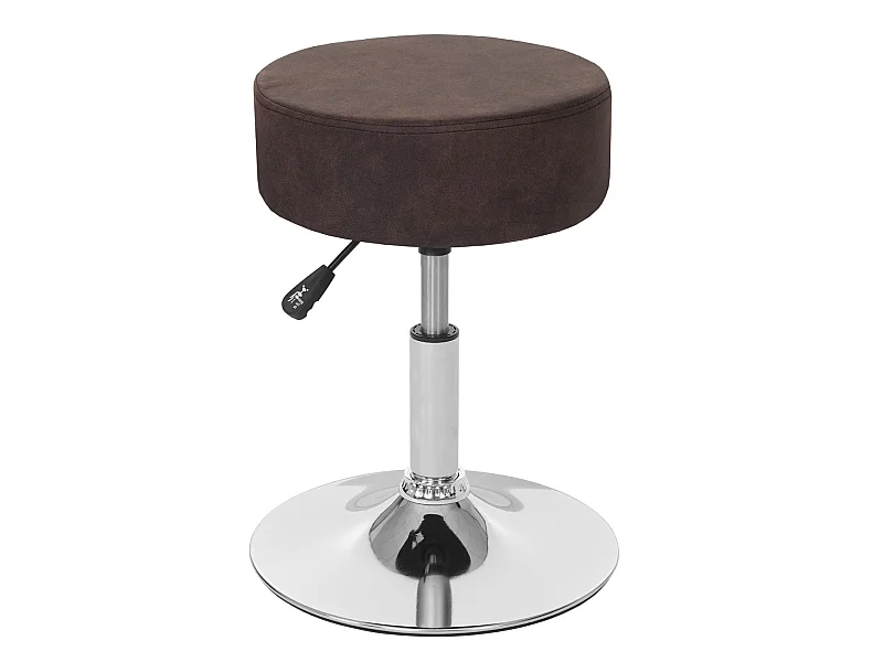 Taboret MCW-C22, stołek otomana,  imitacja zamszu, ciemny brąz vintage