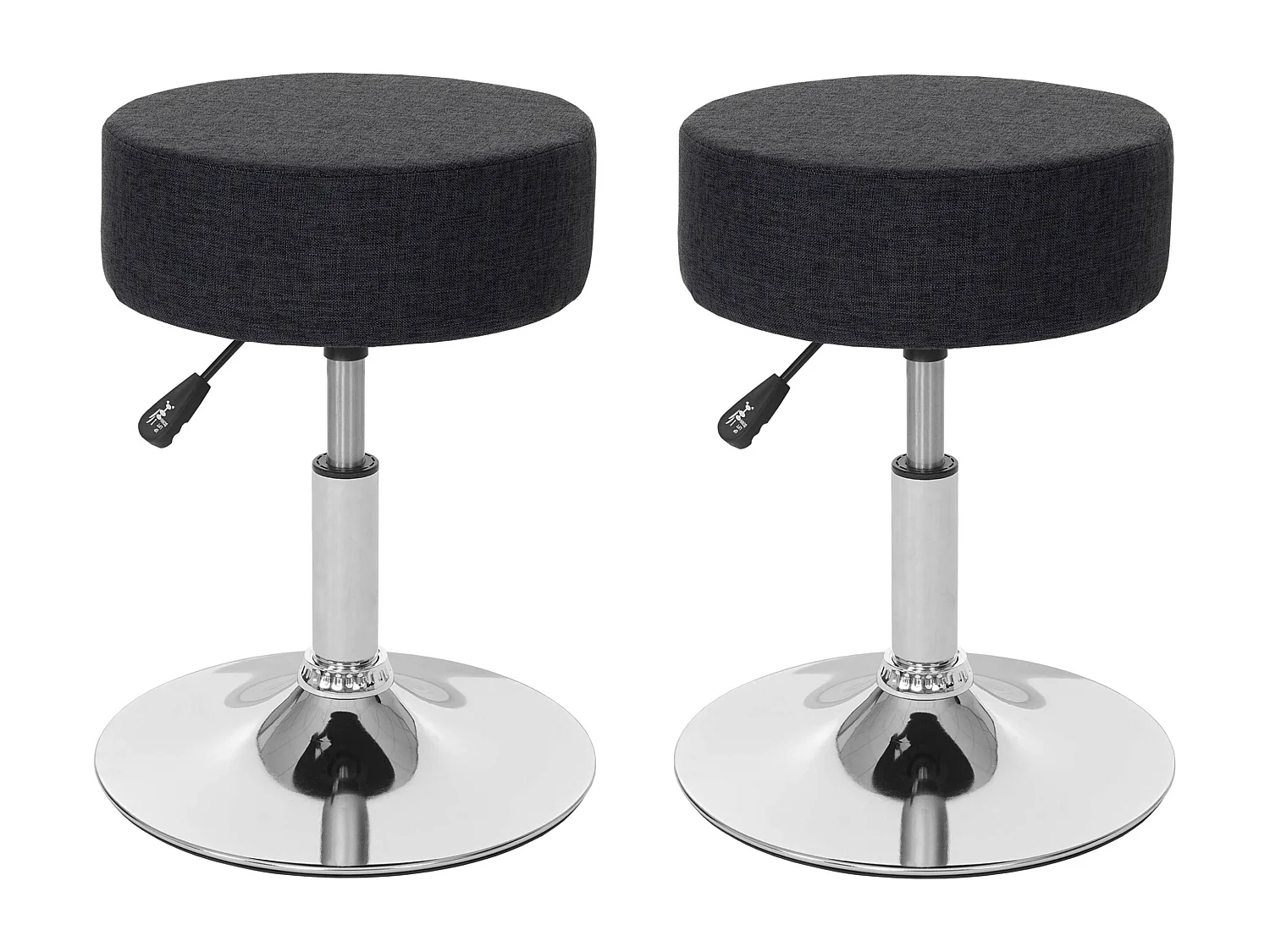 Set van 2 krukken MCW-C22,  textiel, donkergrijs