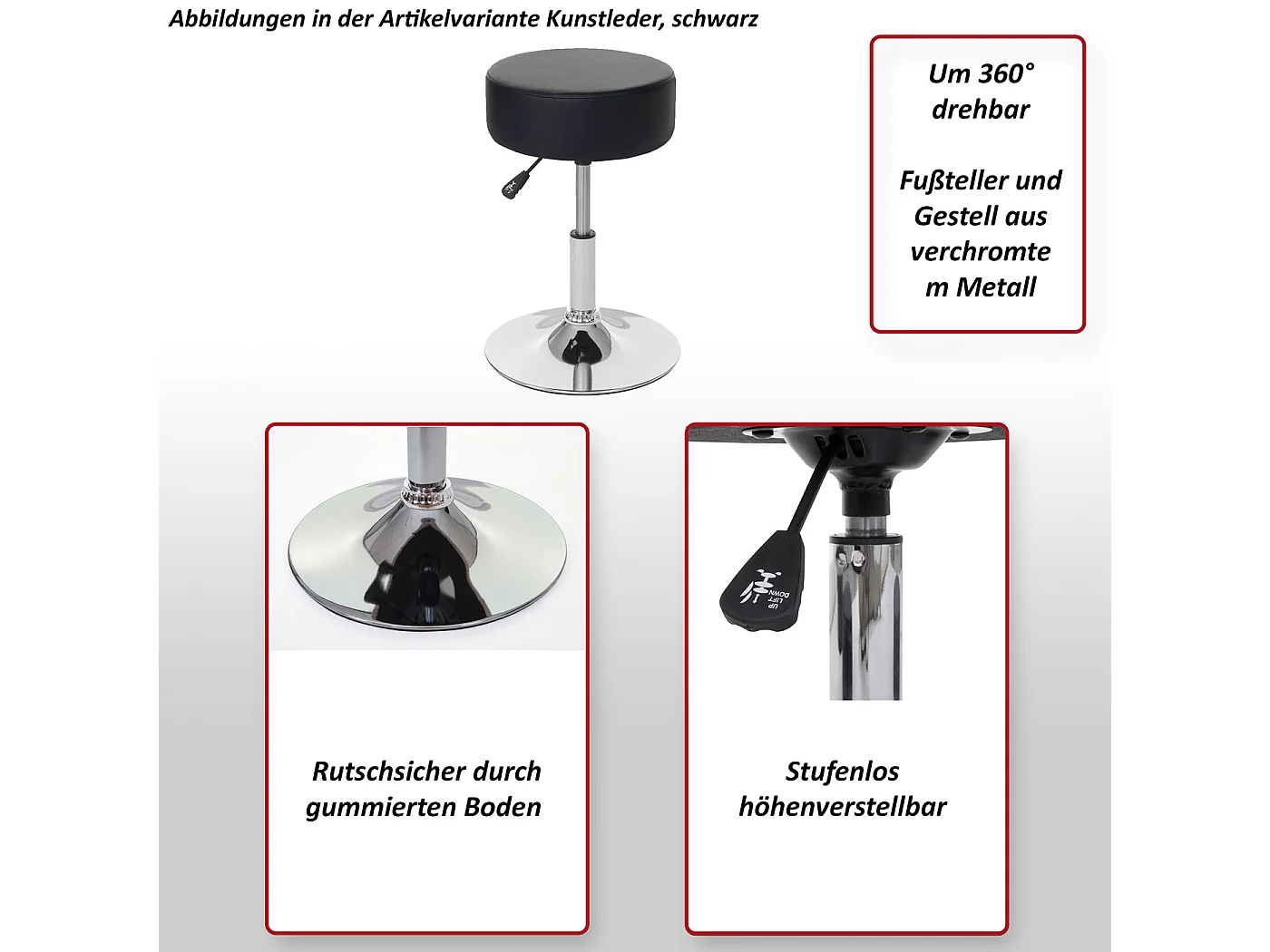 Set van 2 krukken MCW-C22,  textiel, donkergrijs