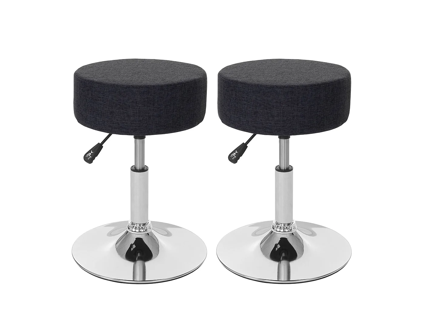 Lot de 2 tabourets MCW-C22,  gris foncé