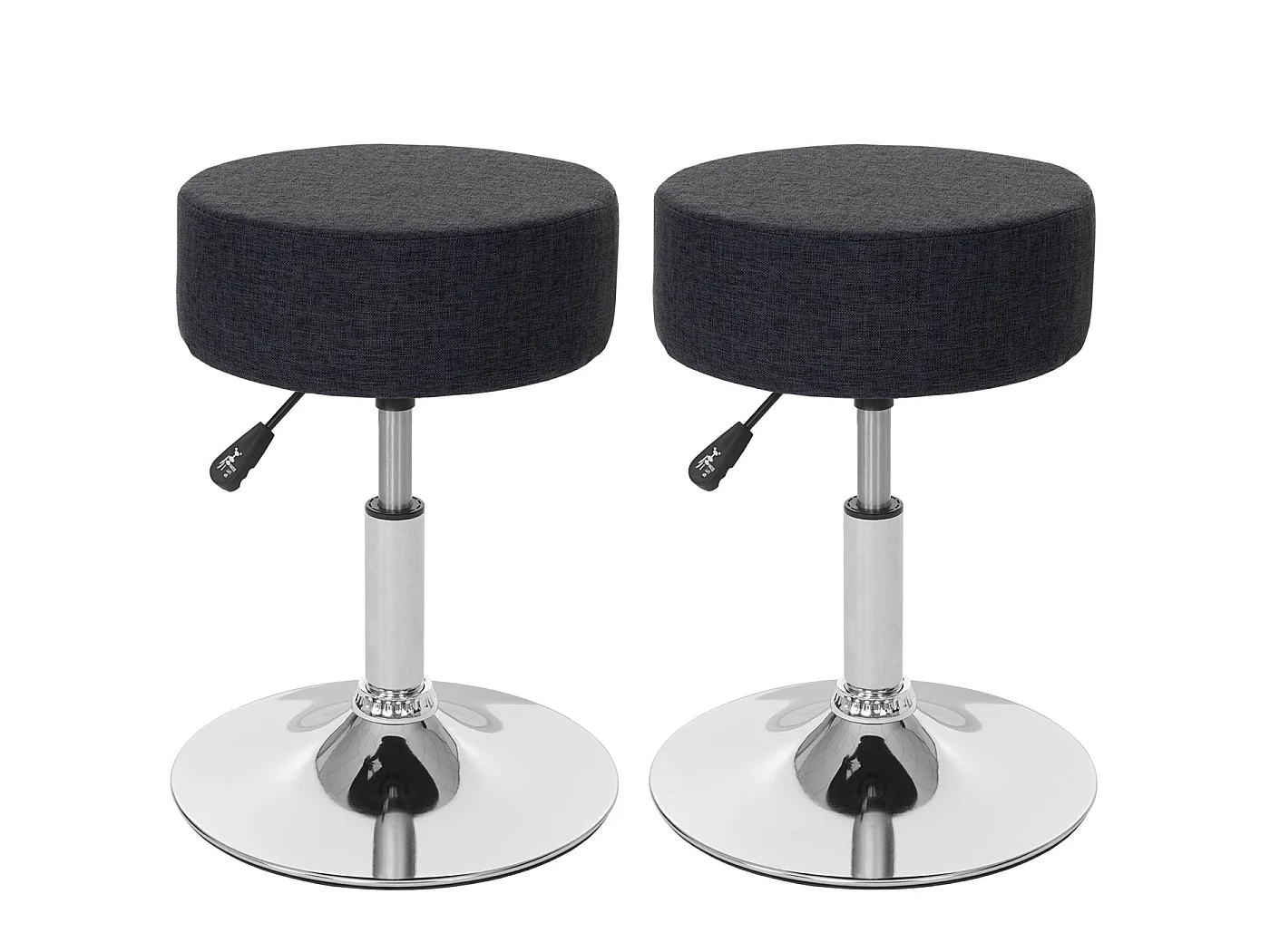 Lot de 2 tabourets MCW-C22,  gris foncé