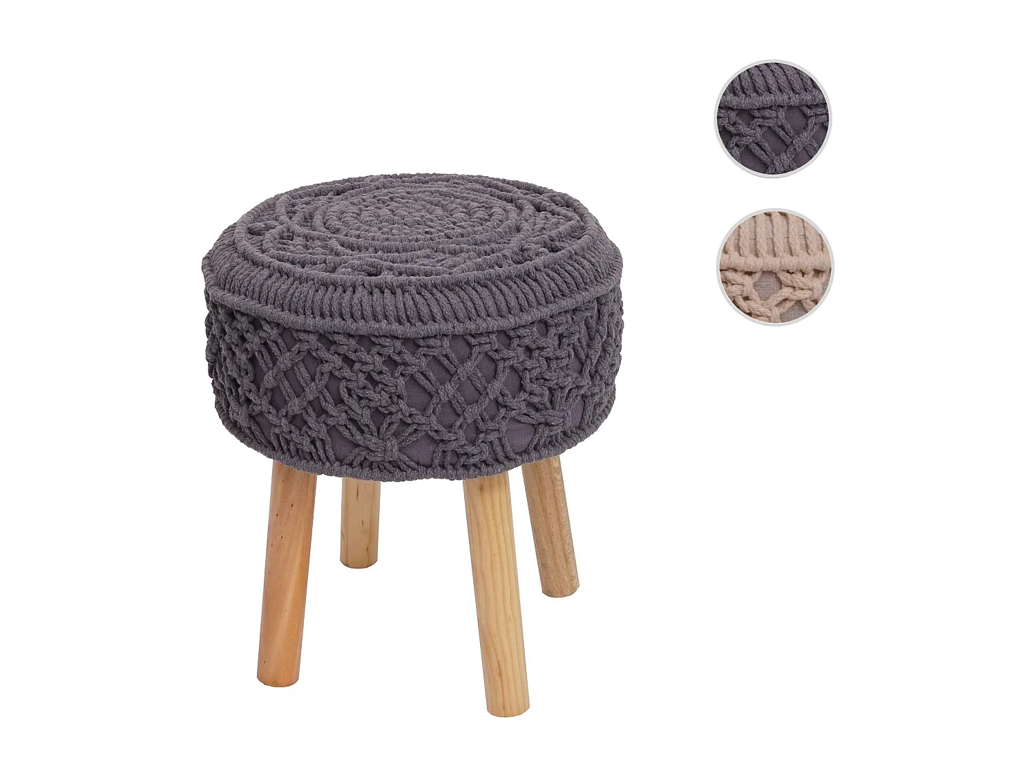 Pouf MCW-J43,  gris foncé