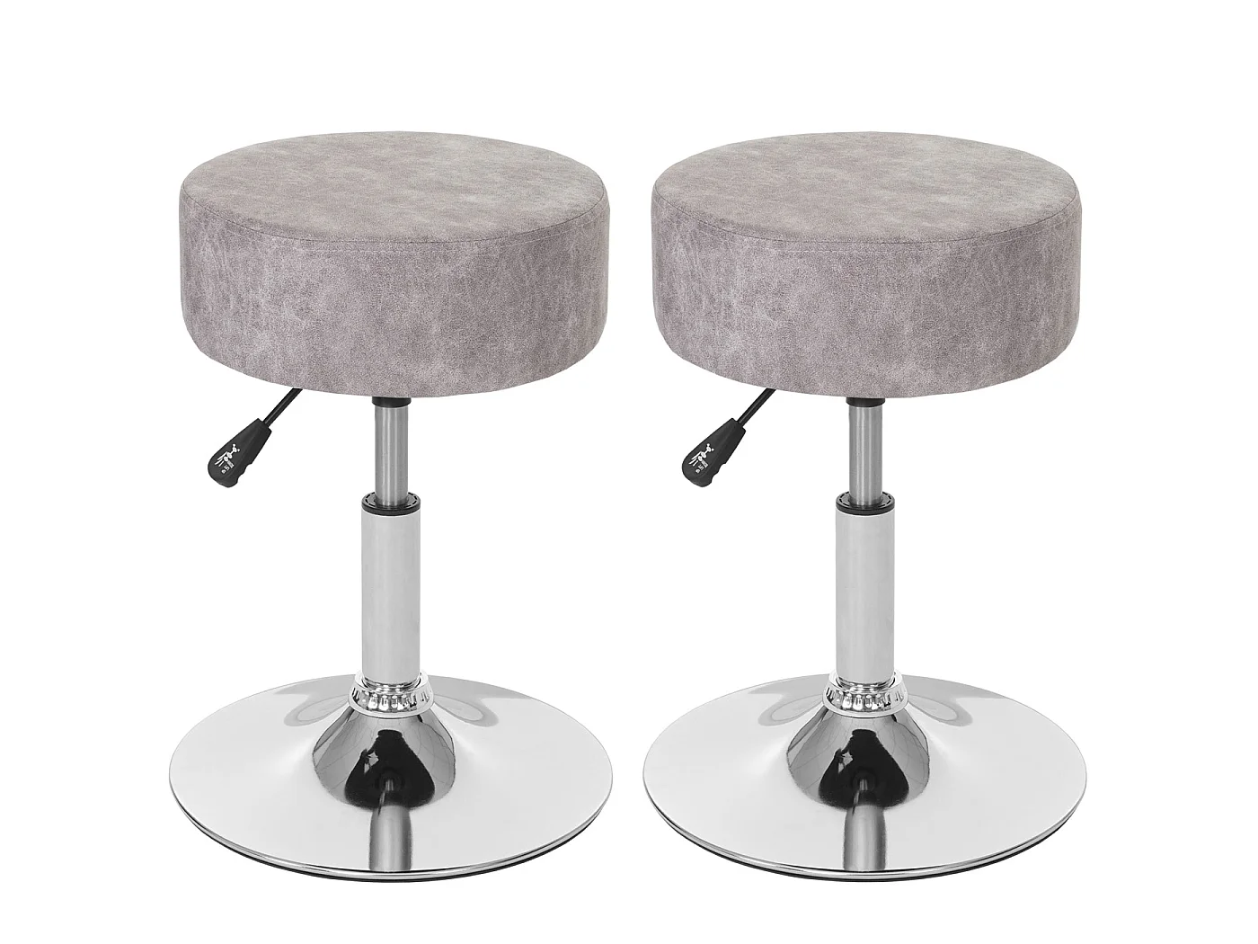 Set van 2 krukken MCW-C22,  imitatie suède, vintage grijs