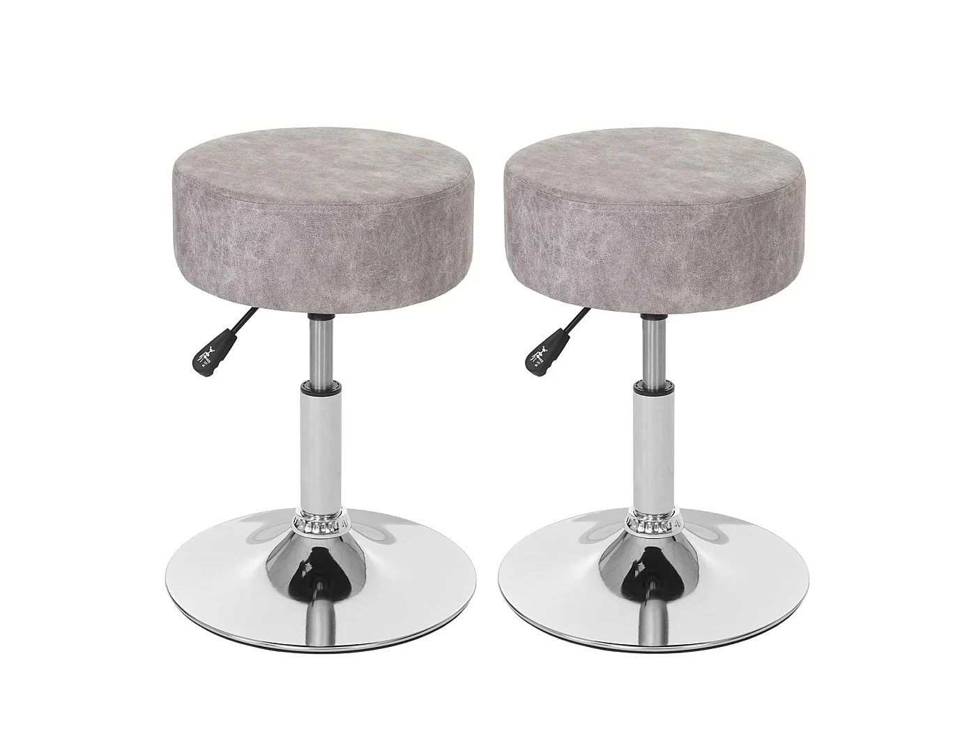Lot de 2 tabourets MCW-C22,  gris vintage