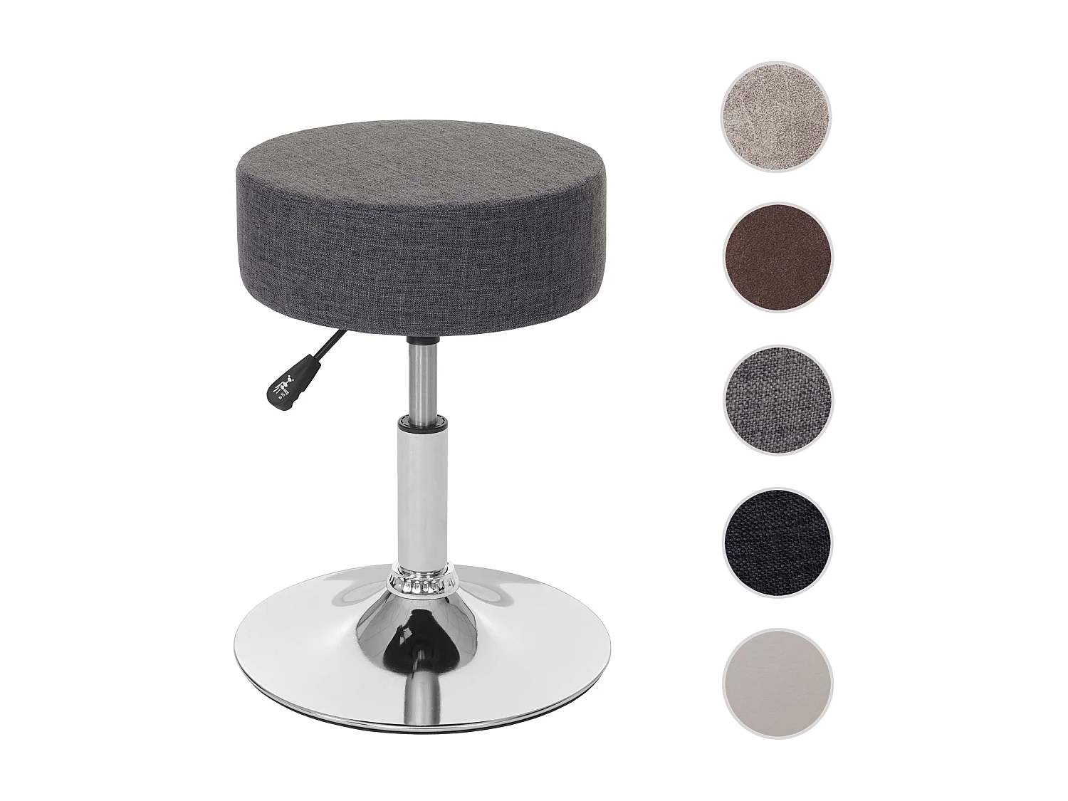 Taboret MCW-C22, stołek otomana,  tekstylny, szary