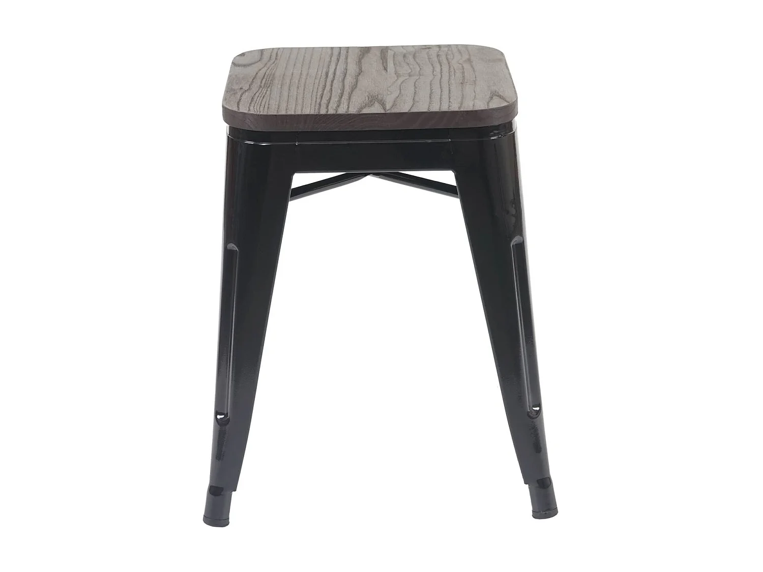 Taboret MCW-A73 (zestaw 6 sztuk) Drewniane siedzisko,  czarne