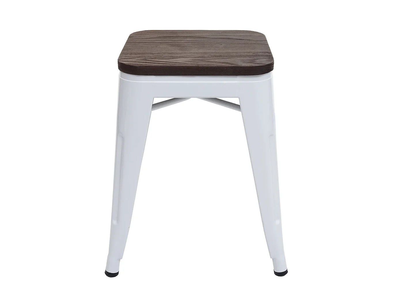 6x tabourets MCW-A73, assise en bois incluse,  blanc