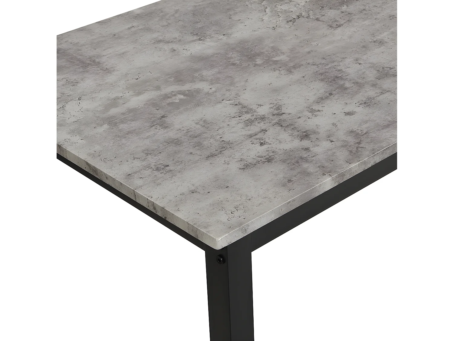 Tafel en 4 stoelenset - rechthoekige tafel - Zwart en Grijs