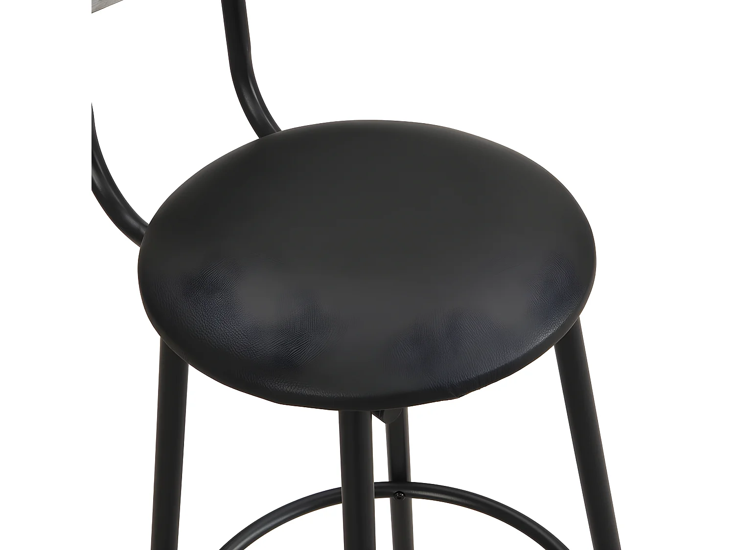 Tafel en 4 stoelenset - rechthoekige tafel - Zwart en Grijs