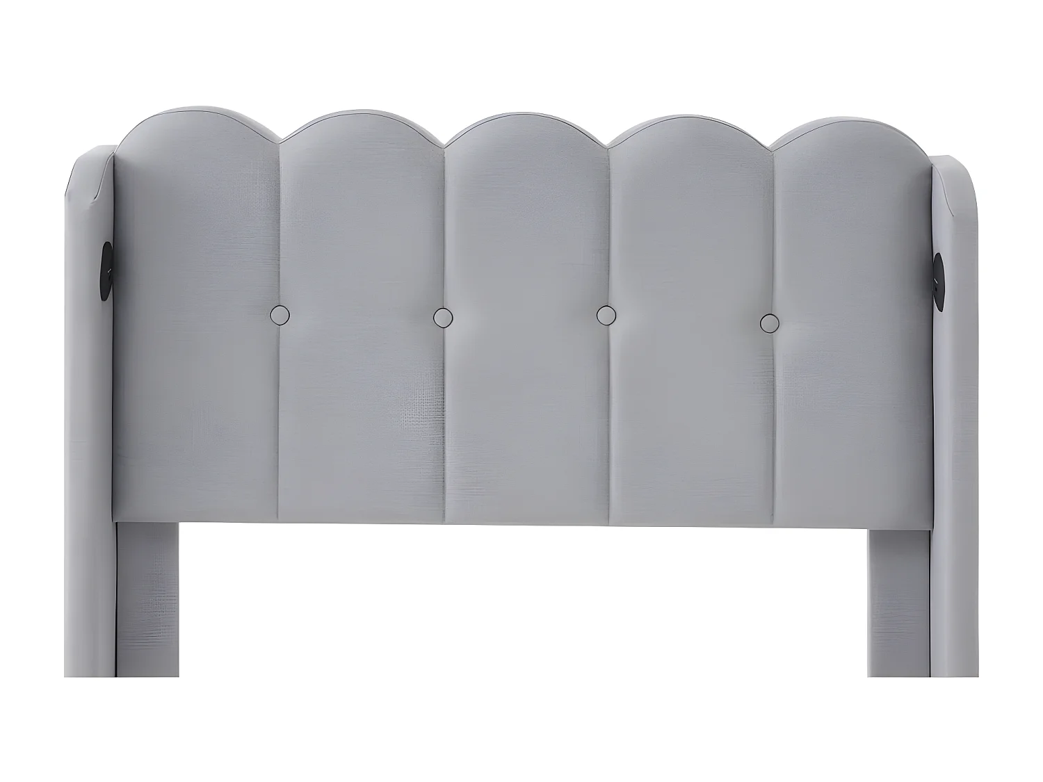 Gewatteerd linnen bed 90x200cm - met oplaadpoorten en lattenbodem - Grijs