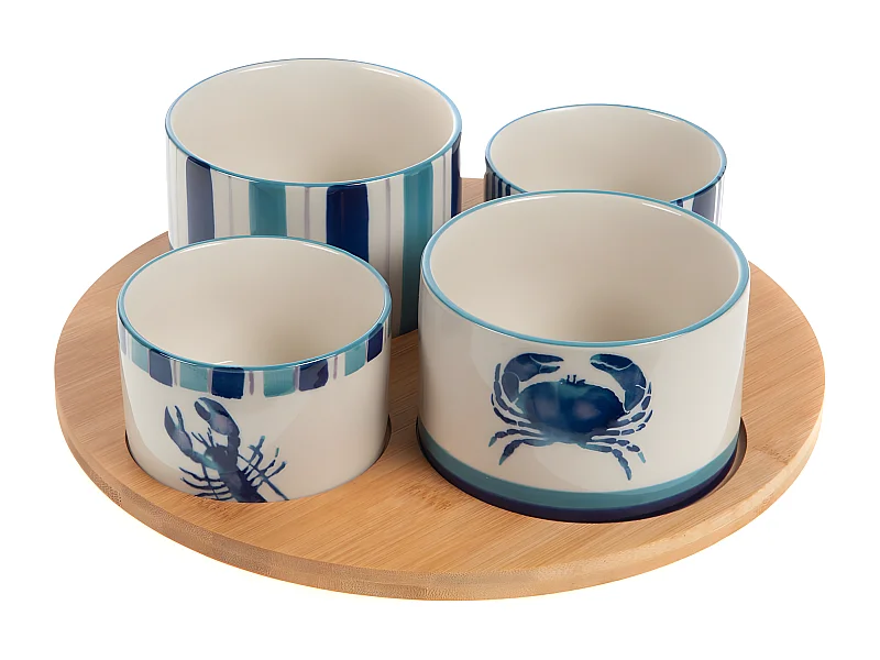 Plateau et ses 4 bols Marina