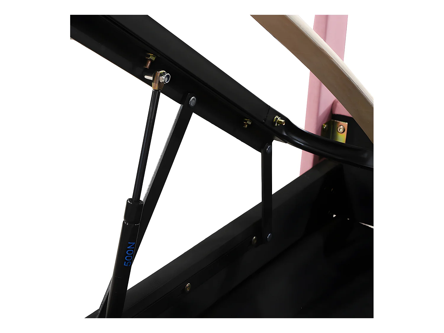 Gepolstertes Stauraumbett aus Leinenstoff – 180 x 200 cm – umwandelbar in 2 Einzelbetten – Rosa