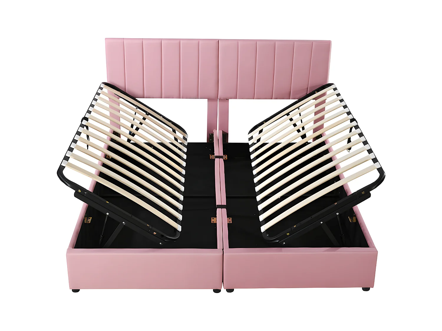 Cama canapé tapizada en tejido de lino - 180x200 cm - convertible en 2 camas individuales - Rosa