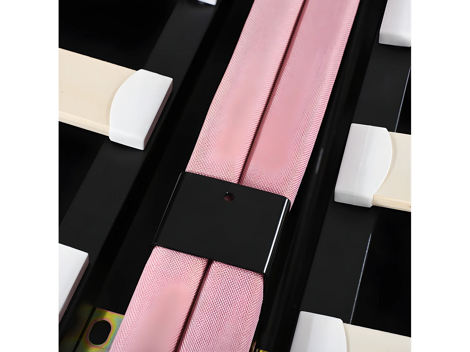 Lit coffre rembourré en tissu lin - 180x200cm - transformable en 2 lits simples - Rose