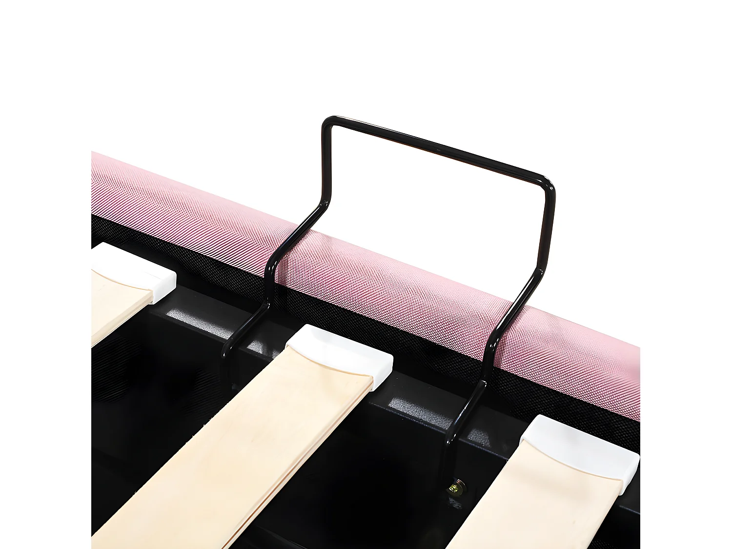 Lit coffre rembourré en tissu lin - 180x200cm - transformable en 2 lits simples - Rose