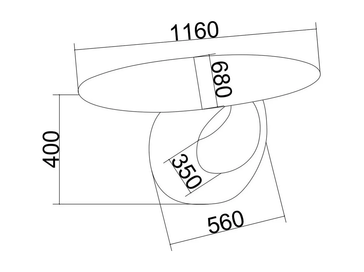 Table basse Rocher en chêne