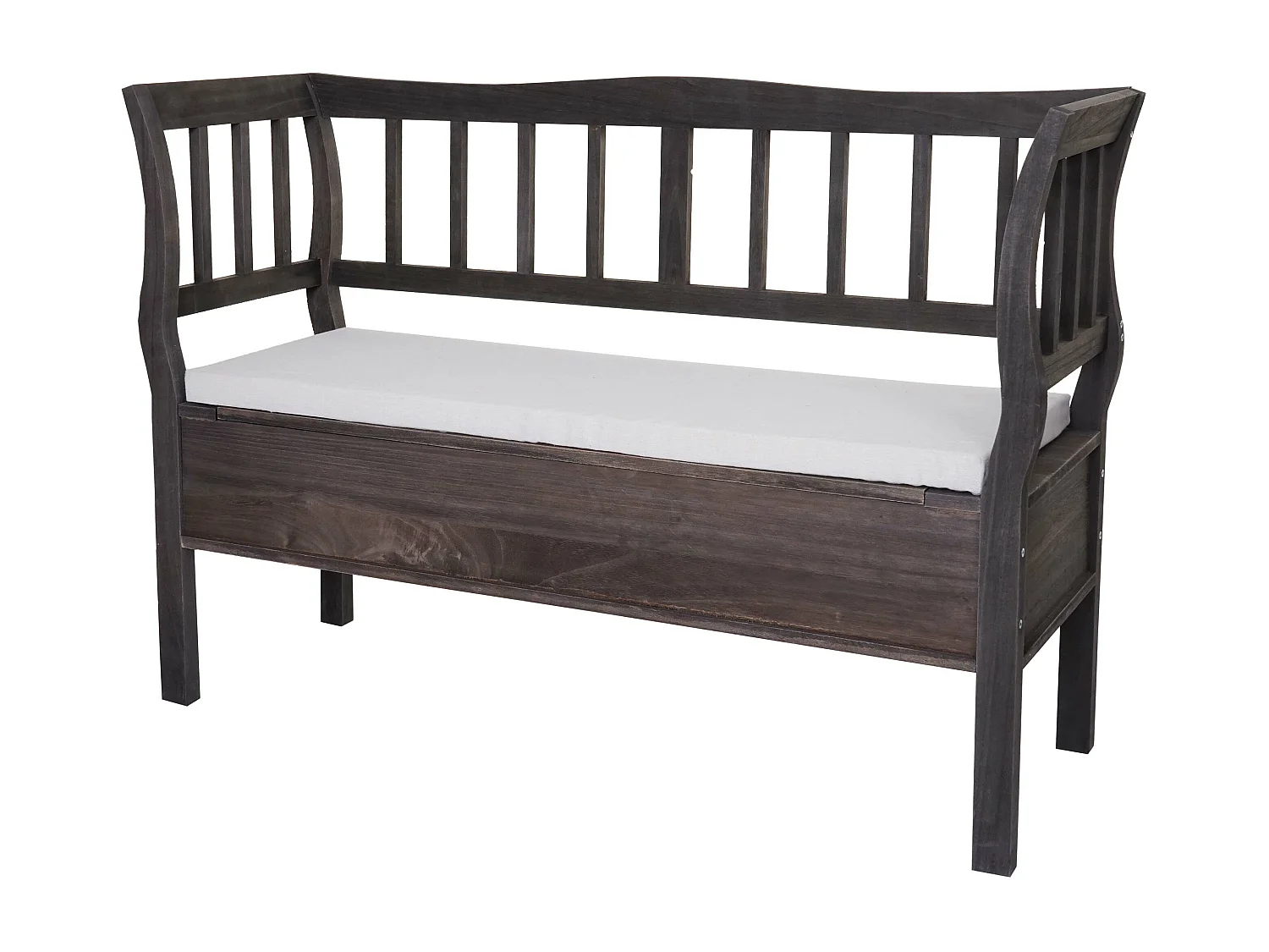 Bankzitting H207 Opbergvak Shabby look,  grijsbruin, shabby