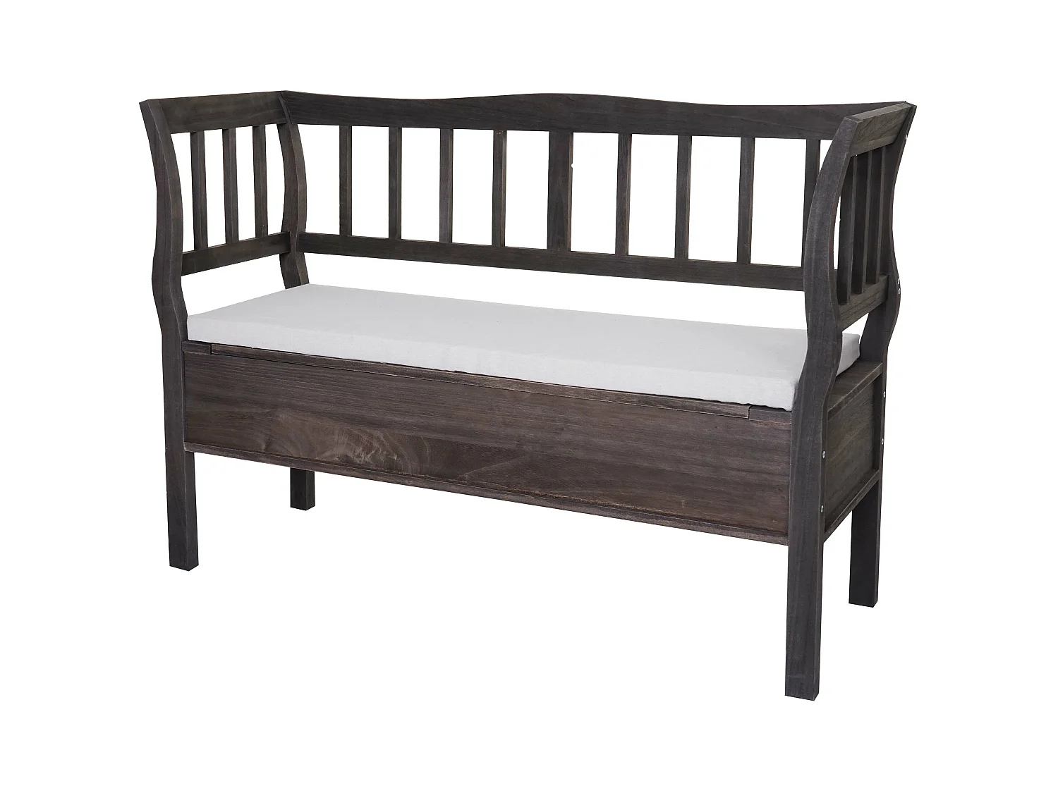 Banc H207 Compartiment de rangement look shabby,  gris-brun, shabby