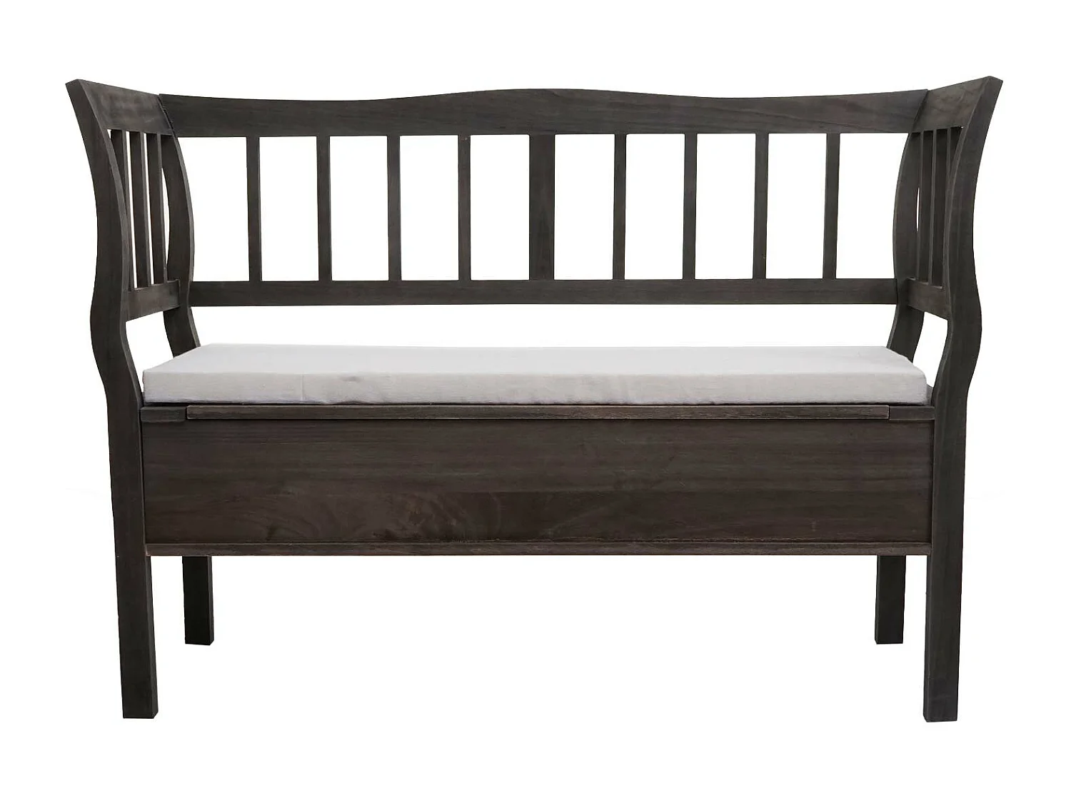 Banc H207 Compartiment de rangement look shabby,  gris-brun, shabby