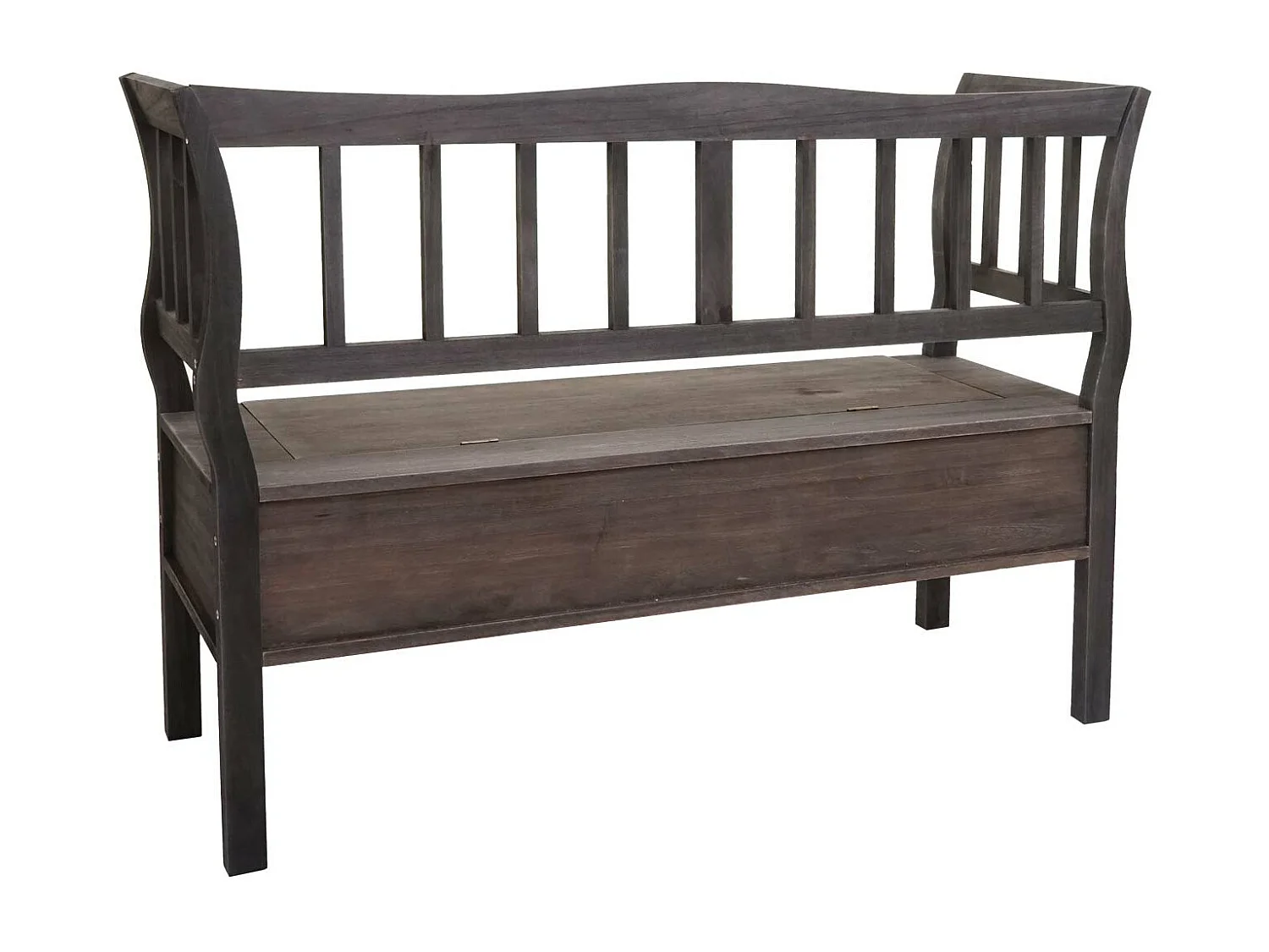 Banc H207 Compartiment de rangement look shabby,  gris-brun, shabby