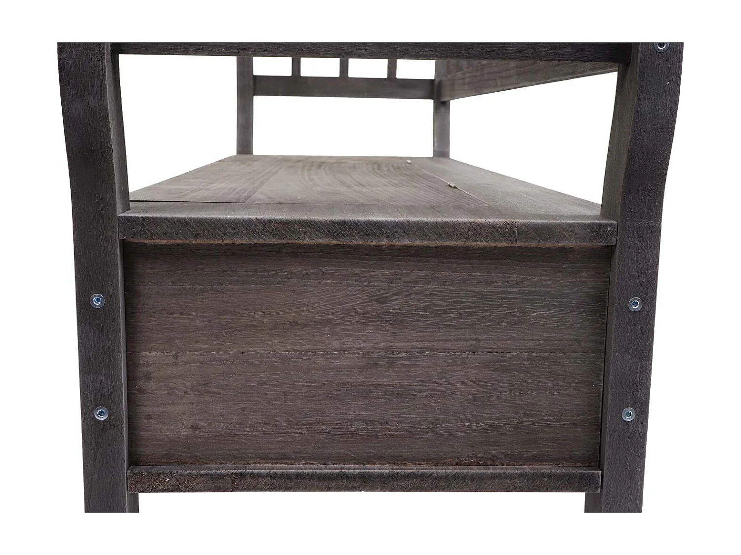 Banc H207 Compartiment de rangement look shabby,  gris-brun, shabby