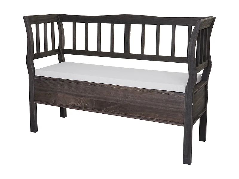 Sitzbank H207 Staufach Shabby-Look, Grau-braun, shabby