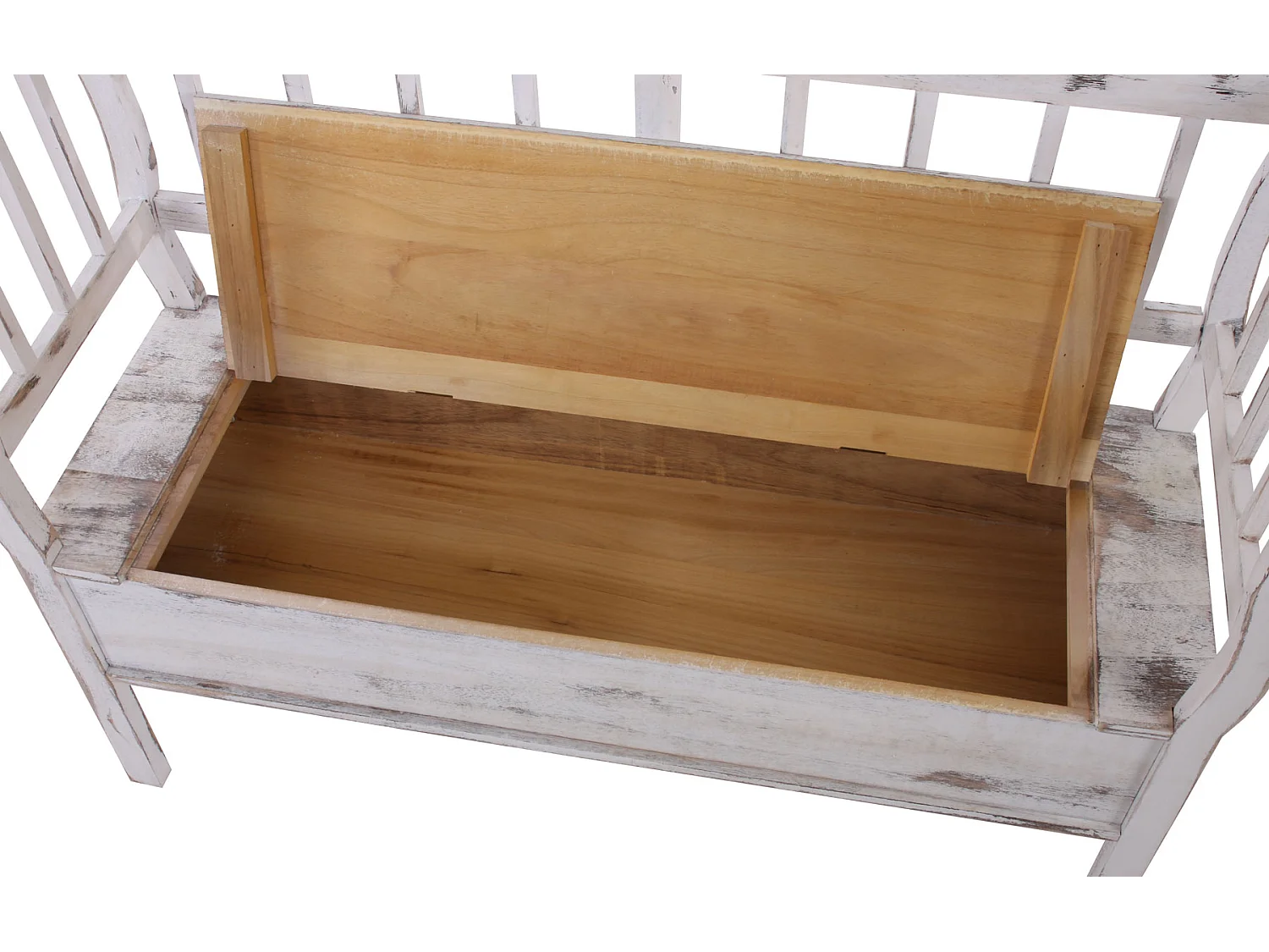 Bank H207 Opbergvak Shabby-look,  wit, shabby