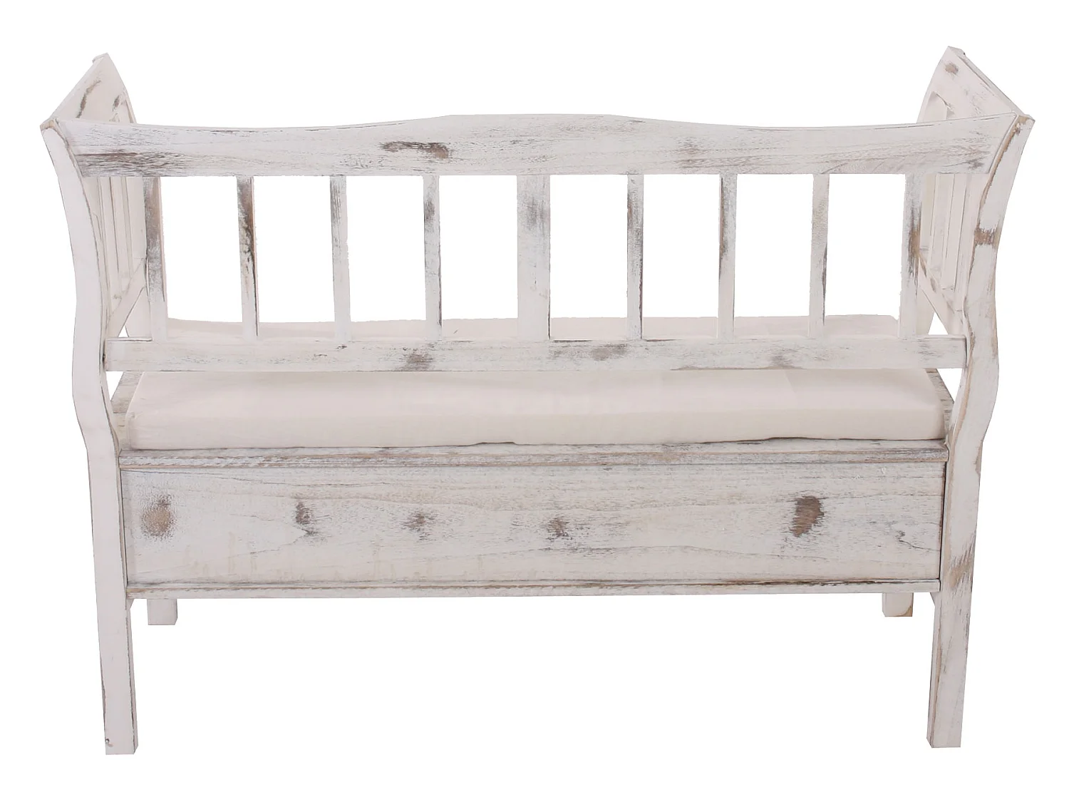 Bank H207 Opbergvak Shabby-look,  wit, shabby