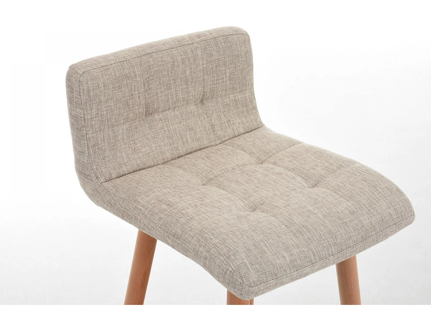 Tabouret de bar - Tissu & Noir - Crème - Lincoln