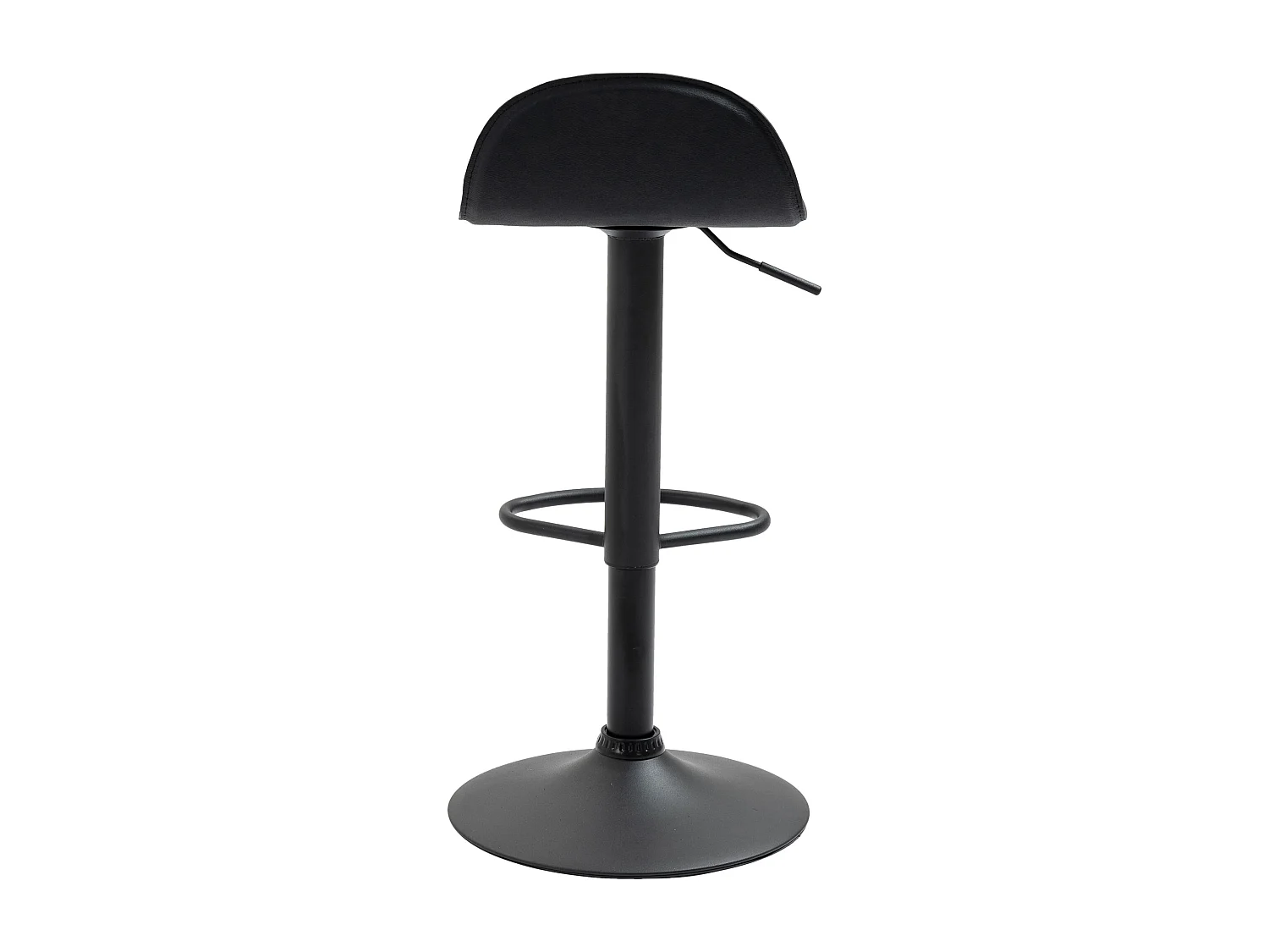 Lot de 2 Tabourets de bar - Similicuir & Métal - Noir - Lana V2