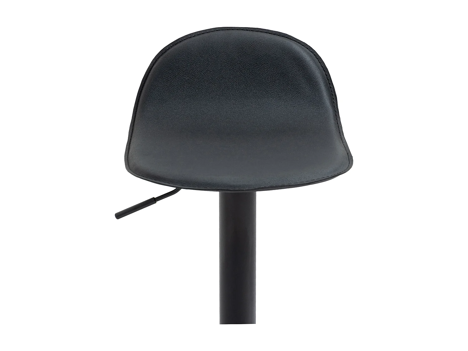 Lot de 2 Tabourets de bar - Similicuir & Métal - Noir - Lana V2