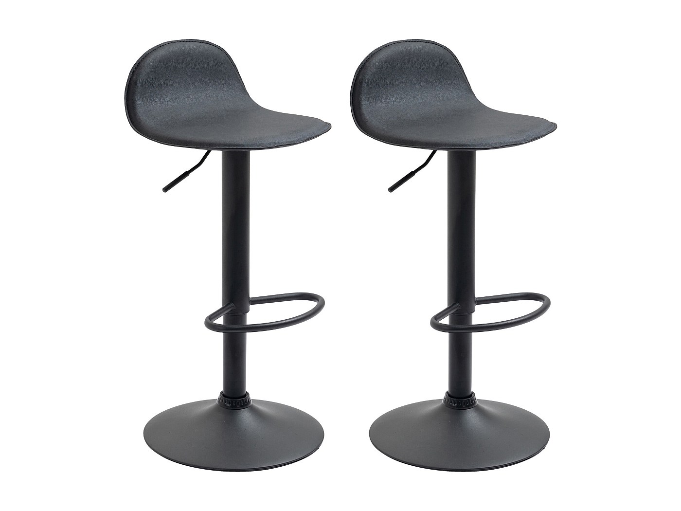 Lot de 2 tabourets de bar - CLP - Las Vegas V2 - Similicuir - Gris
