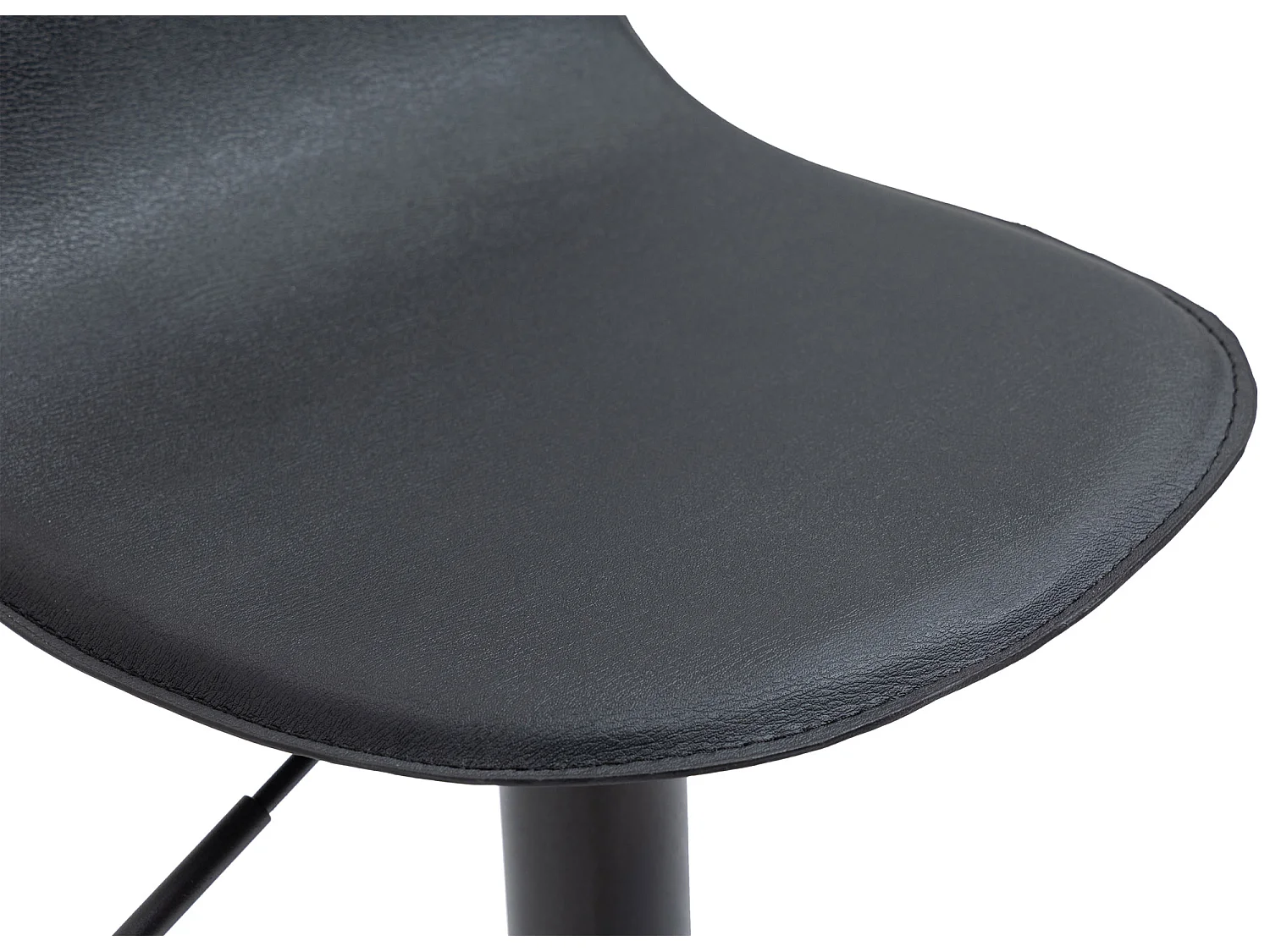 Lot de 2 Tabourets de bar - Similicuir & Métal - Noir - Lana V2