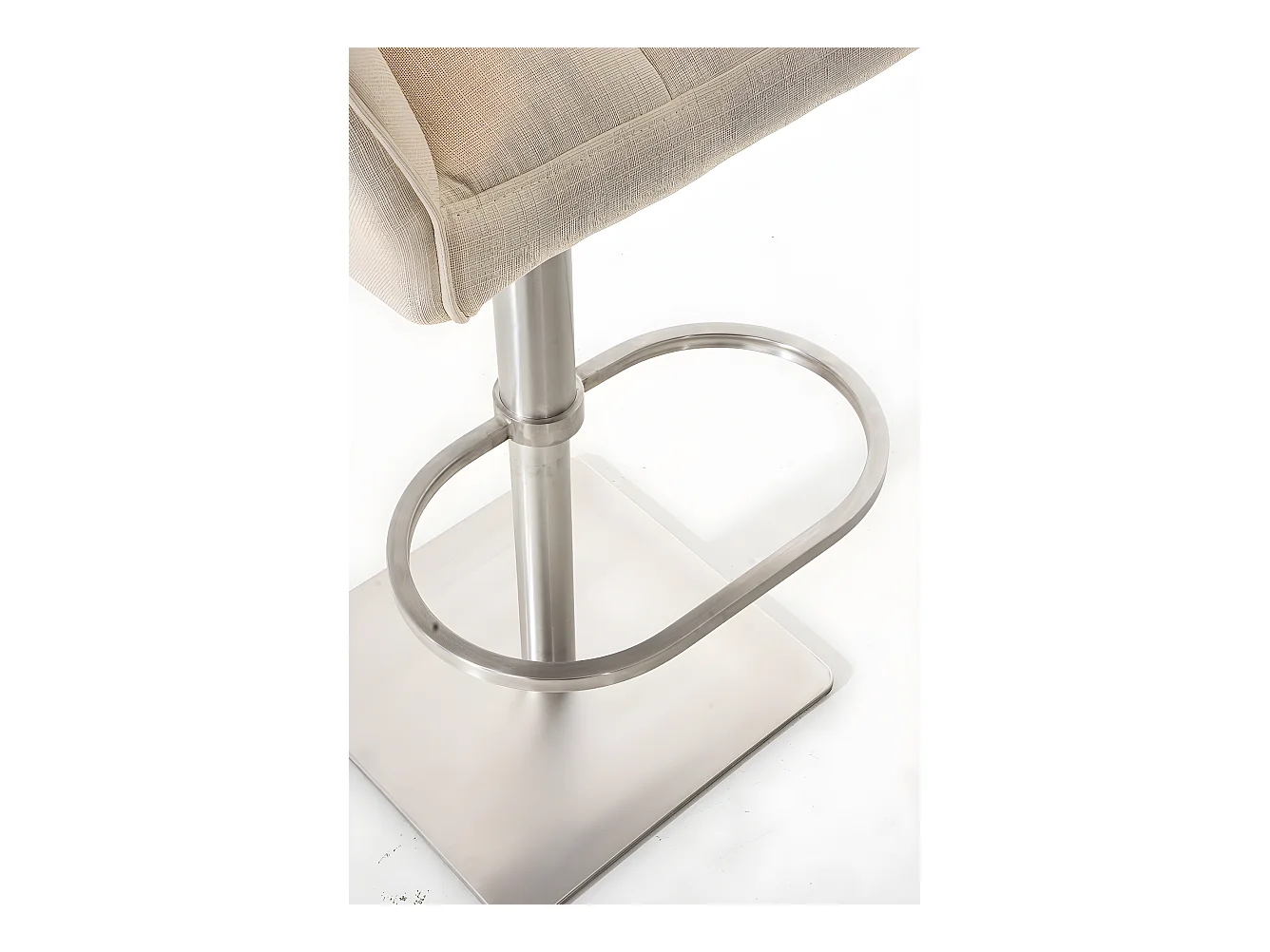 Barhocker - Stoff & edelstahl - creme - Damaso