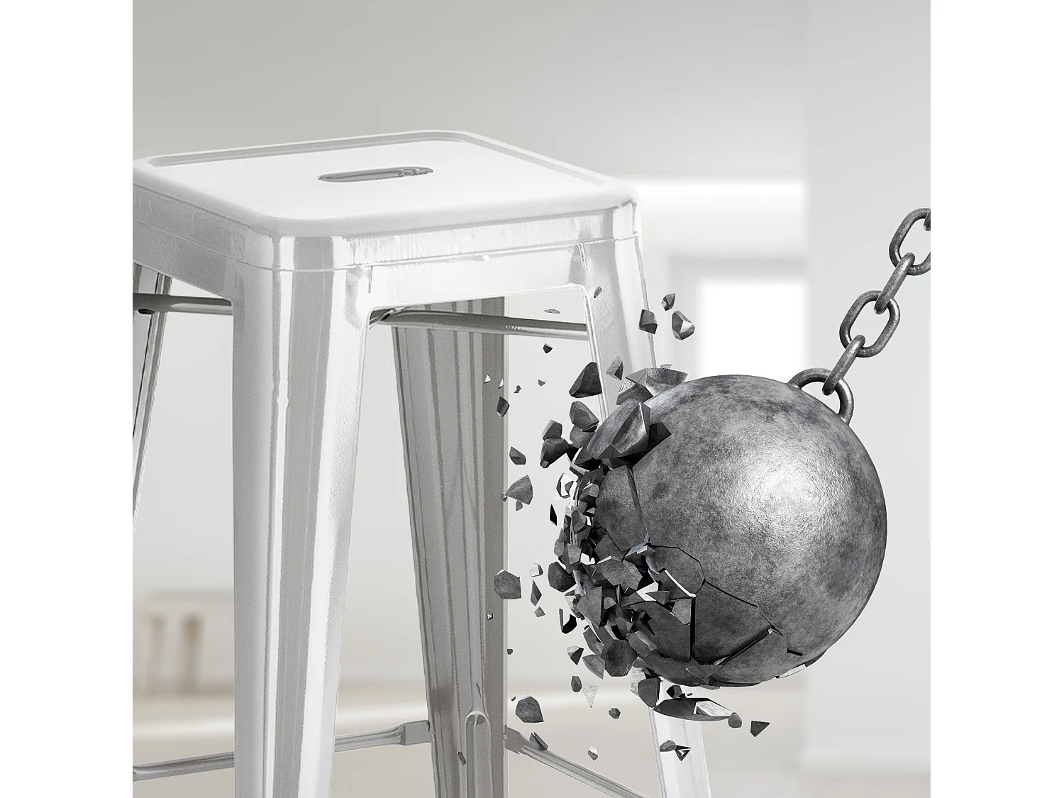 Tabouret de bar - Métal - Argent - Joshua