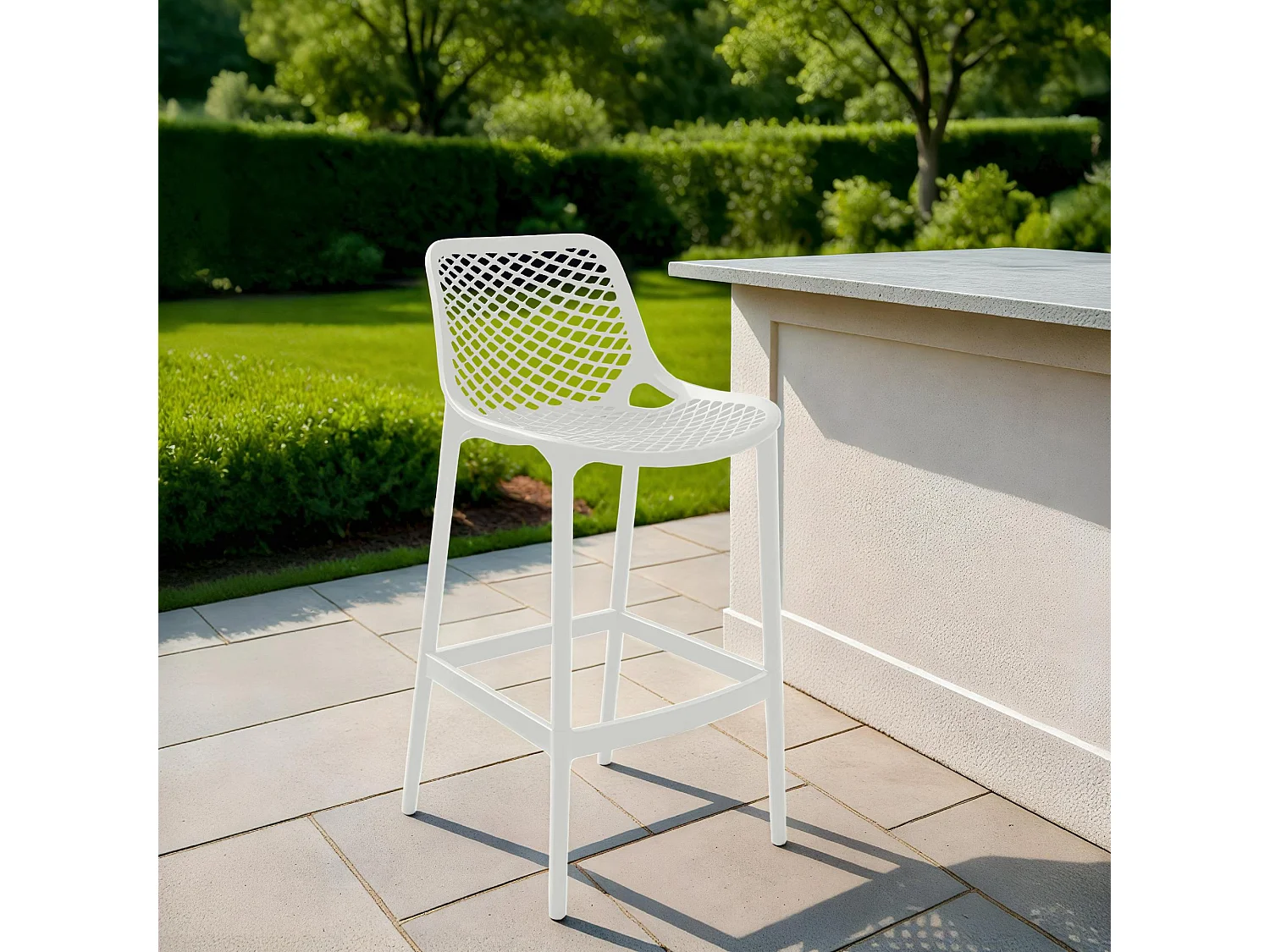 Tabouret de bar - Plastique - Blanc - Air