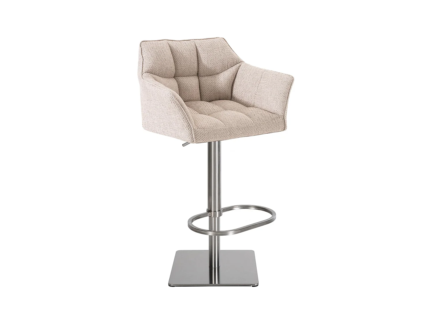 Tabouret de bar - Tissu & Acier inoxydable - Ivoire - Damaso
