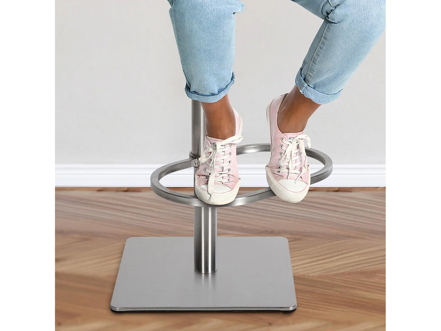 Tabouret de bar - Tissu & Acier inoxydable - Ivoire - Damaso