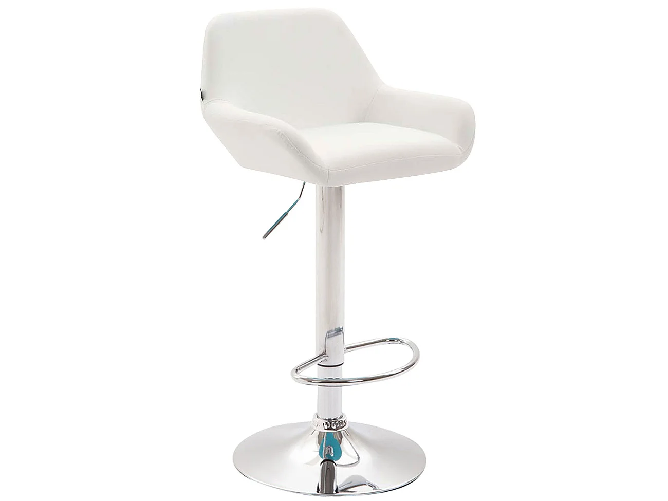 Set van 2 Barkruk - Kunstleer (PVC) & Metaal mat zwart - wit - Braga