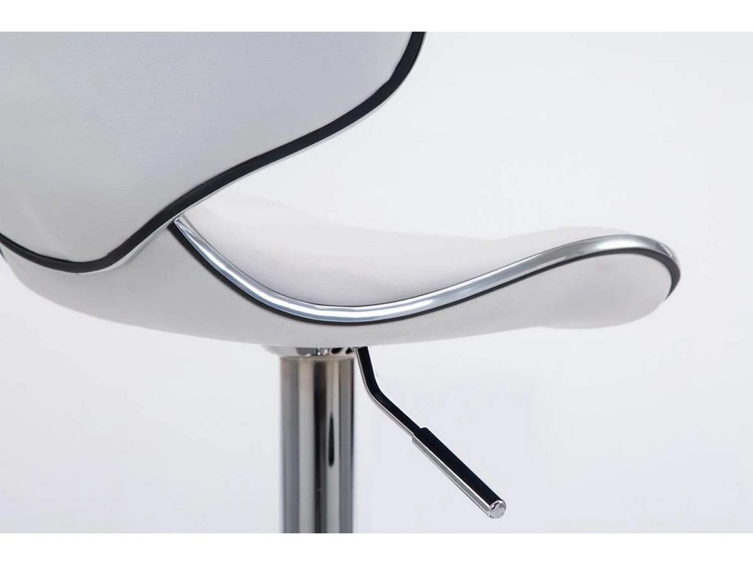 Lot de 2  Tabouret de bar - Similicuir & Chrome - Blanc - Las Vegas v2