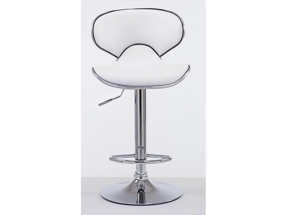 Lot de 2  Tabouret de bar - Similicuir & Chrome - Blanc - Las Vegas v2