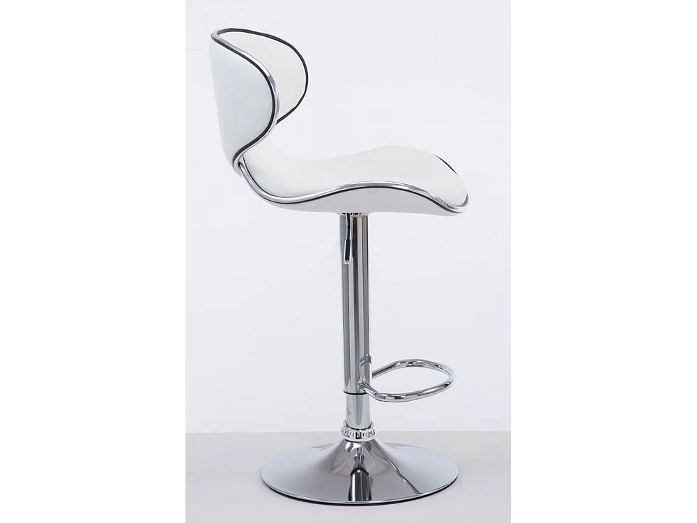 Lot de 2  Tabouret de bar - Similicuir & Chrome - Blanc - Las Vegas v2