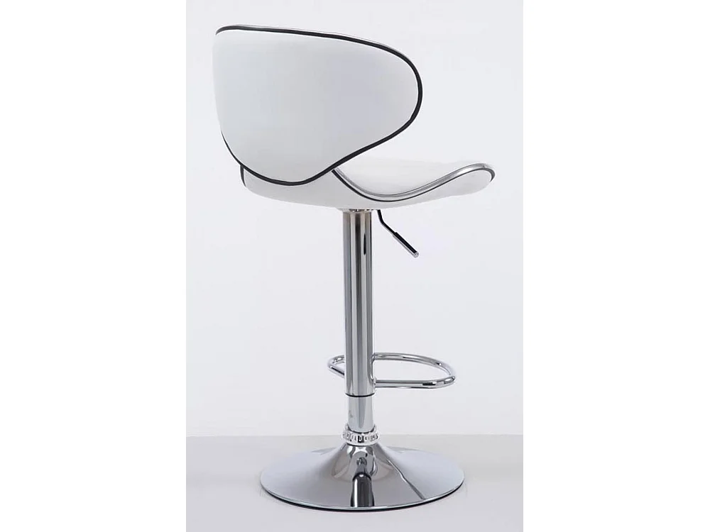 Lot de 2  Tabouret de bar - Similicuir & Chrome - Blanc - Las Vegas v2