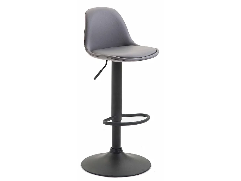 Tabouret de bar - Similicuir & Métal - Gris - Kiel