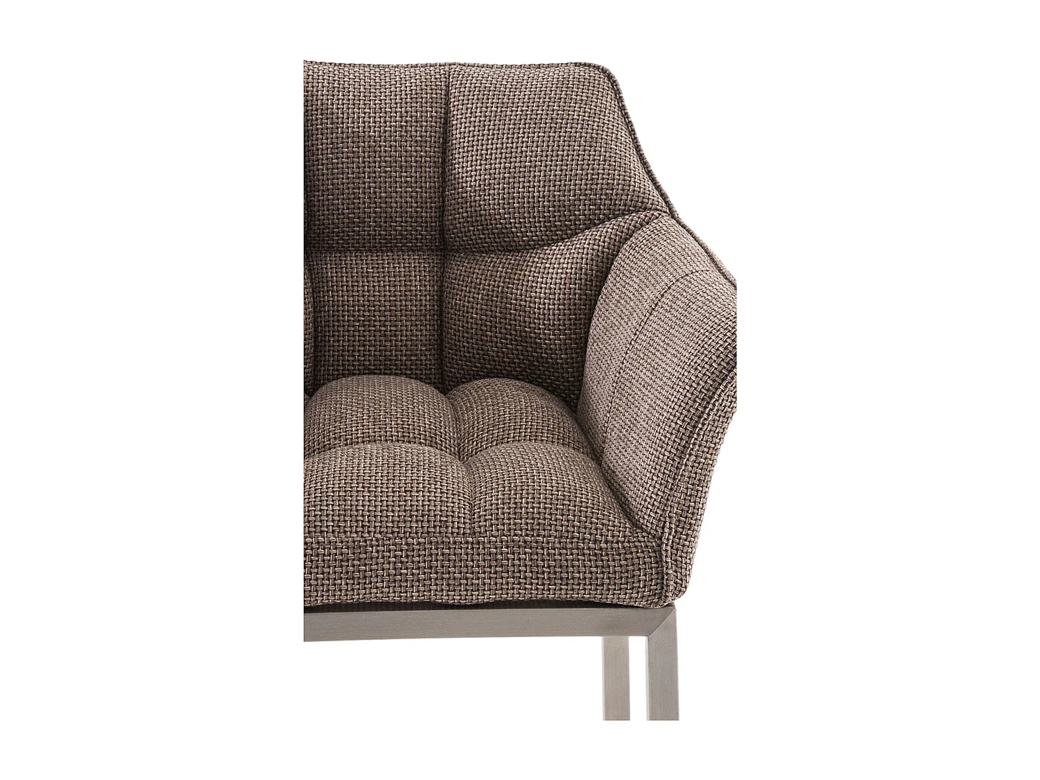 Tabouret de bar - Tissu & Acier inoxydable - Marron terre - Damaso