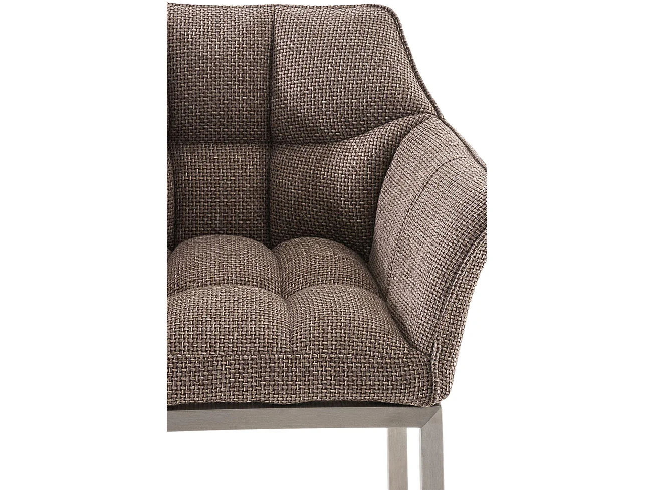 Tabouret de bar - Tissu & Acier inoxydable - Marron terre - Damaso