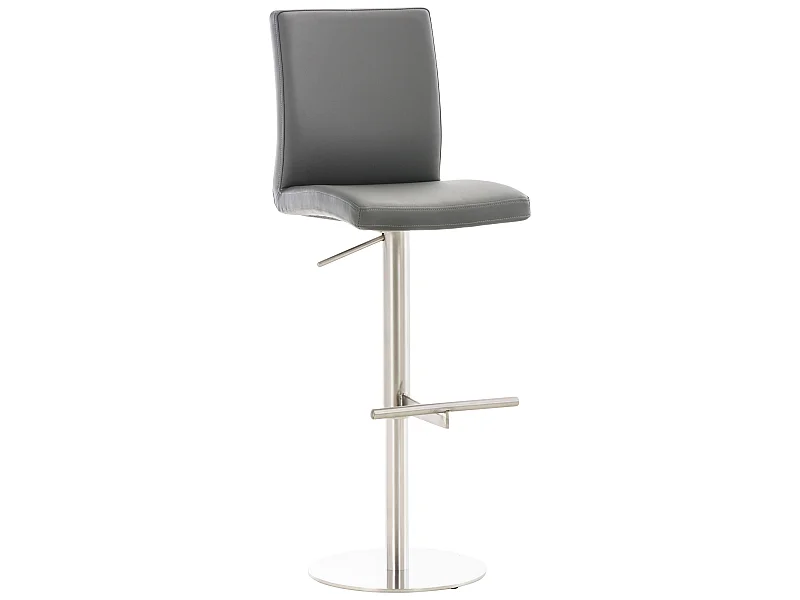 Tabouret de bar - Similicuir & Acier inoxydable - Gris - Cadiz