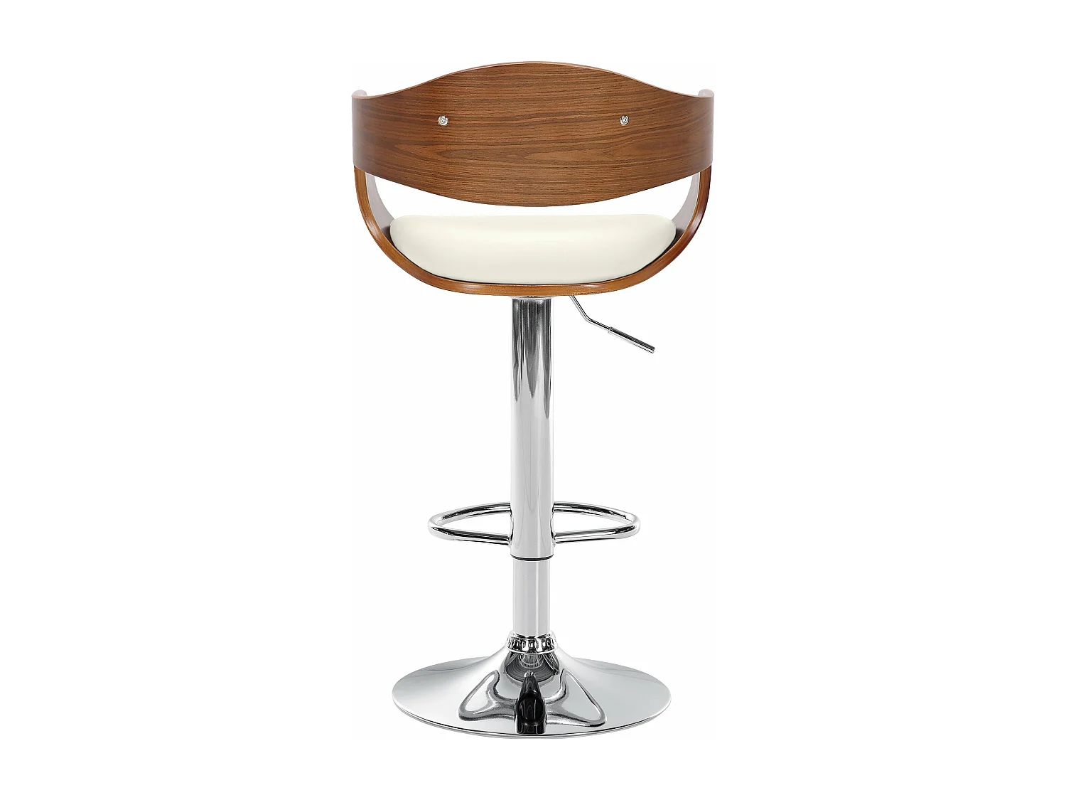 Tabouret de bar - Similicuir - Noyer / Blanc - Kingston