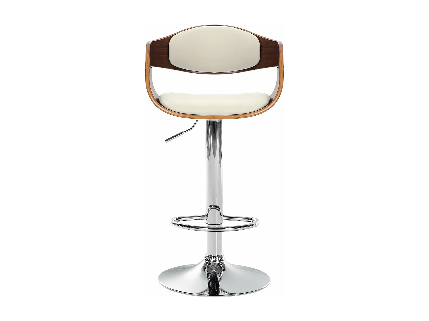 Tabouret de bar - Similicuir - Noyer / Blanc - Kingston