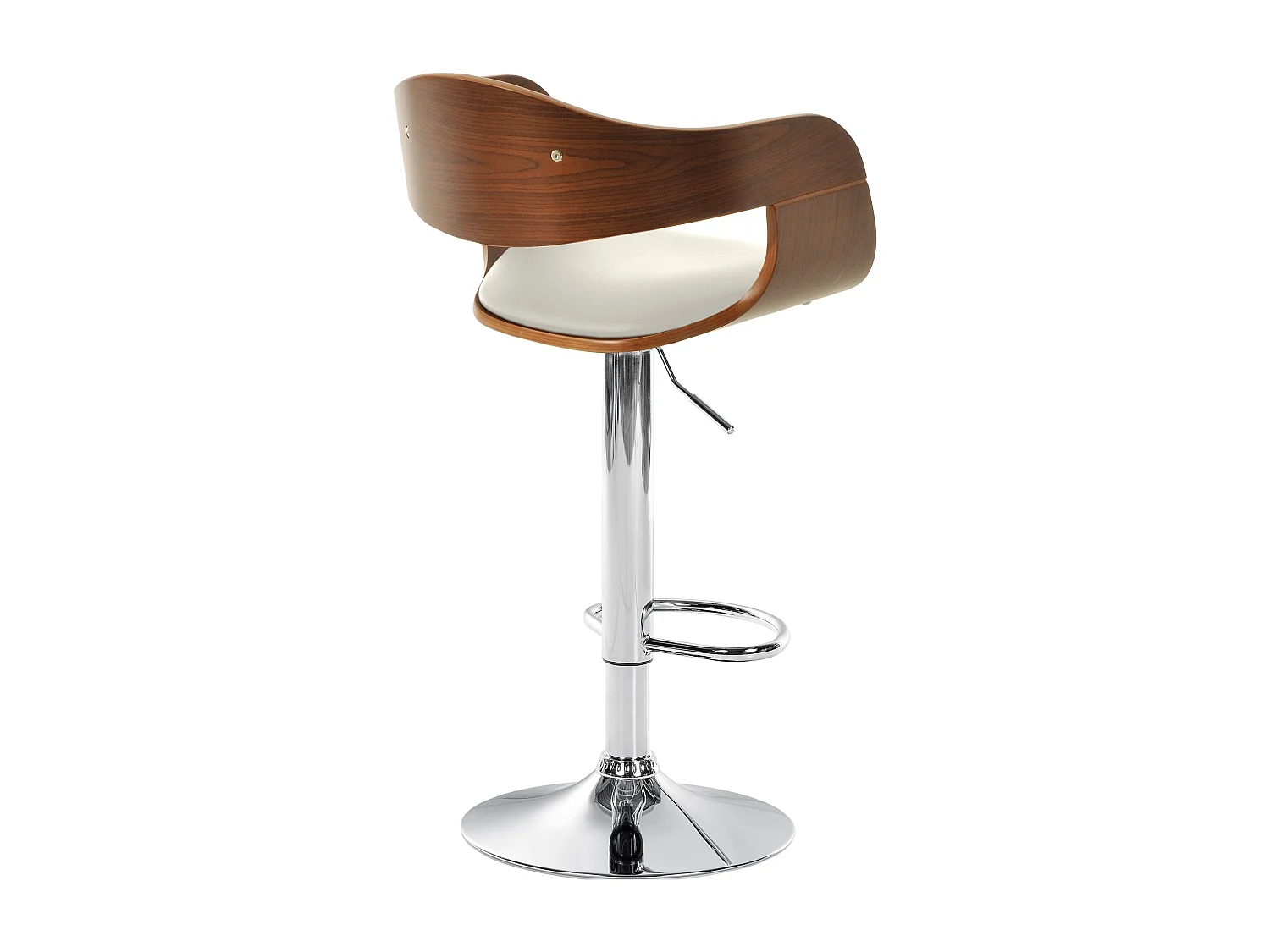 Tabouret de bar - Similicuir - Noyer / Blanc - Kingston